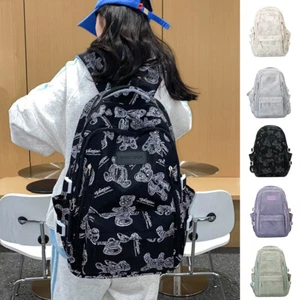 Cute Bears Print Backpack Fashion Versatile Large Capacity Travel Bags Women Jun - Picture 1 of 13