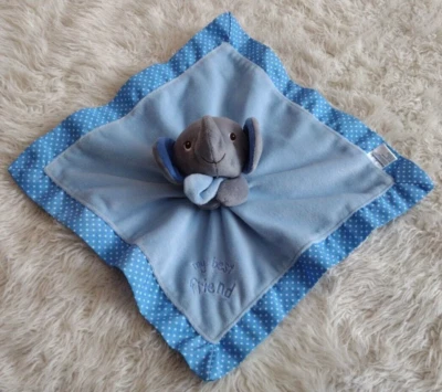 Manta de seguridad Garanimals gris elefante Lovey satinado mi mejor amigo puntos azules Foto 1 de 4