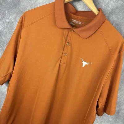 Texas Longhorns Polo Shirt Mens 2XL Orange Dri-Fit Nike Golf Tour Performance - Image 1 of 4