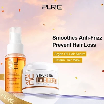 Juegos de mascarilla capilar PURC Marruecos aceite de argán + batana suavizante alisado reparación presa Foto 1 de 4