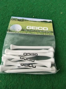 10 T-shirt da golf GEICO 3,25" in legno. - Foto 1 di 2