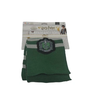 Harry Potter Disguise Wizarding World Slytherin Green Grey Stripe Knit Scarf - Picture 1 of 11