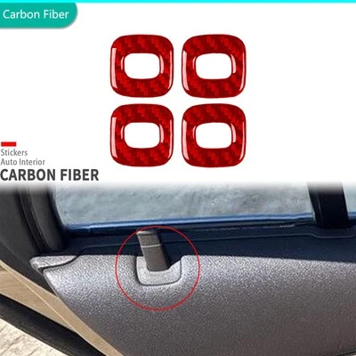 4Pcs Red Carbon Fiber Interior Door Lock Cover Trim For Chevrolet Malibu 2008-12 - Изображение 1 из 4