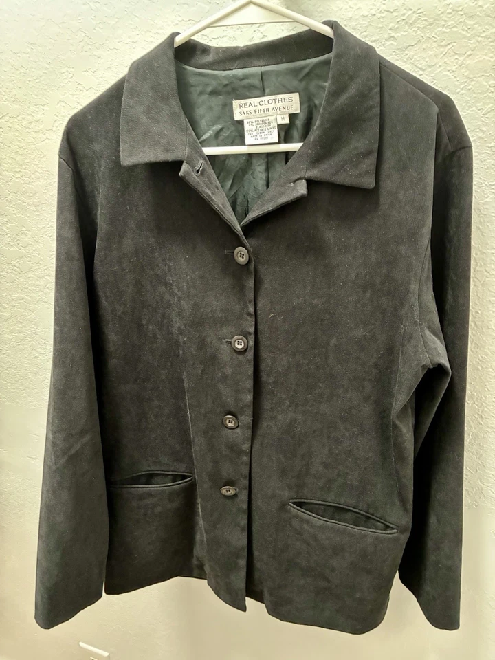 Chaqueta para mujer Real Clothes Saks Fifth Avenue negra talla mediana Foto 1 de 1