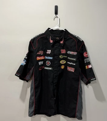 JH Design NASCAR Kevin Harvick #33 RHEEM Chevrolet Button Up Pit Shirt Sz Large - Image 1 of 4