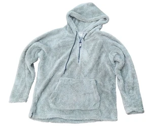 Victoria’s Secret Pink "Vintage" Green Teddy Sherpa Half Zip Hoody 2019 Large - Picture 1 of 8