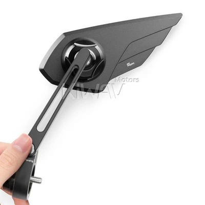 Bar end mirror LEFT x1 Wisp wing black fit Moto Guzzi Audace V9 threaded OEM bar - Imagem 1 de 4