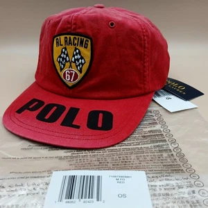 Polo Ralph Lauren Racing Vintage Logo Cotton Twill Baseball Cap - Rot, Gebraucht - Bild 1 von 9