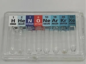 New Micro Low Pressure 8 Gas Ampoules Element Set  Helium Xenon Krypton Neon H O - Picture 1 of 6