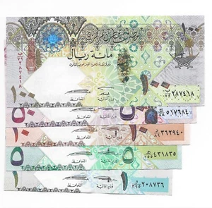 Qatar 100, 50, 10 ,5 ,1 Riyals set - Fourth series - Picture 1 of 2