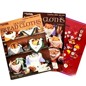 Cross Stitch PATTERNS Bread Cloths & Mason Jar Lids 40+ Mini Designs Vintage 80s - Picture 1 of 10