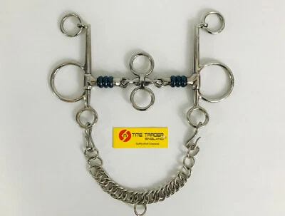 ON TIME TRADER ENGLAND® Blau Süß Eisen Spinner Lose Ring Trense Pelham Süß 5", 51/2", 6", 61/2"