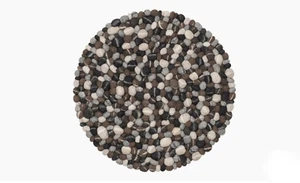 Felt Stone Rug - Felt Pebble Floor Mat - Earthy Tone Pom Area Rug - Home Decor - Picture 1 of 8