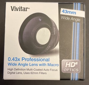 Vivitar 43mm 0.43X Professional Wide Angle Lens with Macro