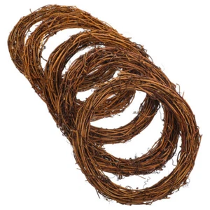 5 Pcs Rattan Garland Material Vine Wreaths Crafts Circle Decorative Base - Picture 1 of 12