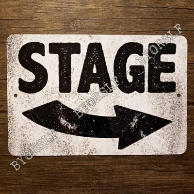 Metal Sign STAGE music venue theater club band show theatre live music play - Image 1 of 3