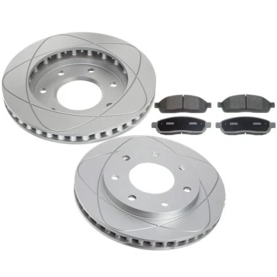 Rotores y pastillas de freno de disco delanteros ultra ranurados para Lincoln Mark LT, Ford F-150 4x4 Foto 1 de 4