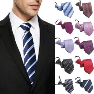 Lazy Men's Zipper Necktie Casual Business Wedding Slim Zip Up Neck Tie Cravat ☾ - Picture 1 of 29