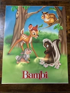 Großes Vintage 90er offizielles Disney Bambi Poster - Bild 1 von 6