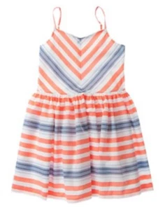 NWT Gymboree CUTE ON THE COAST Chevron Stripe Poplin Sundress Dress Girl 5 6 7 8 - Picture 1 of 1
