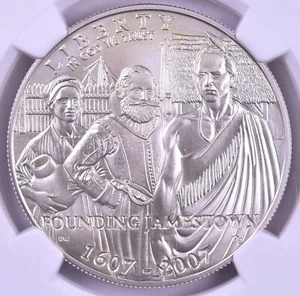 2007-P Jamestown Commemorative Silver Dollar - NGC MS69 - Picture 1 of 3