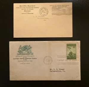 1945 FDC Iwo Jima FDC WWII Patriotic Cachet First Day Cover With Postal Card - Picture 1 of 2