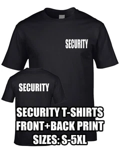 Camiseta de trabajo de seguridad con texto manga delantera trasera personal conciertos eventos S-5XL - Imagen 1 de 3