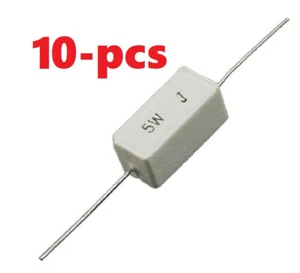 10-pcs 33KΩ @ 5W 5% Wirewound Ceramic Resistors 33,000 Ohms 5 Watt - Picture 1 of 3