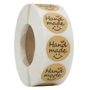 Stickers Hand made Sticker smile Thank You Business Small 25mm 50pc - Bild 1 von 5
