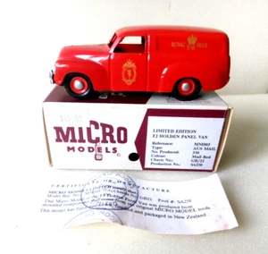 MICRO MODELS NZ - Holden FJ Van 'Royal Mail' - Boxed & Cert.MM005 1/43 Metal - Picture 1 of 7