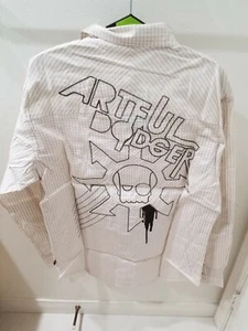 NEW Artful Dodger Patchwork Woven Long Sleeve Shirt Size M White Vintage RARE - Picture 1 of 3