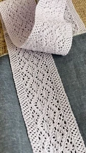 3/1 meter Pure Cotton Crochet Lace Trim tiny design light purple 5cm - Picture 1 of 3