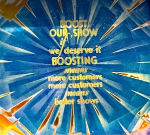 1920er Theater Glas Laterne Dia - BOOST OUR SHOW - Werbung Promo Detroit MI - Bild 1 von 2
