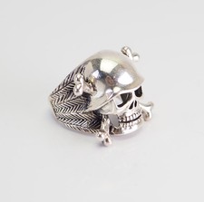 Anello con teschio in argento sterling / Fascia da