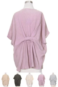 Jinscloset Women's Fashion Solid Kimono With Black Knot - Picture 1 of 19