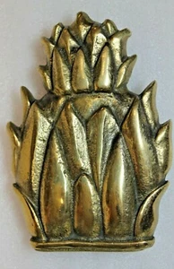 "Llamador de puerta de piña de latón vintage hecho en Inglaterra década de 1950 5"" x 3,5" - Imagen 1 de 12