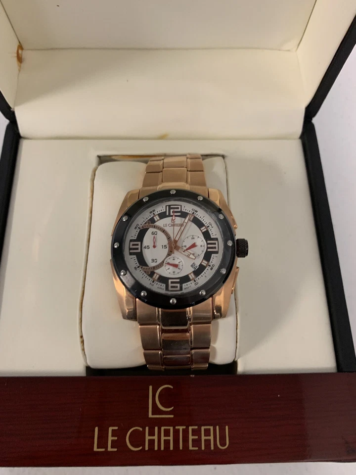 Le Chateau Men's 5703 Sports-Dimamica Chronograph Stainless Steel Watch - NIB - image 1 of 4