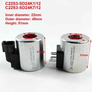 Sany Pump Truck DUPLOMATIC Solenoid Coil C22S3-SD24K1/12 C22S3-SD24K7/12 - Picture 1 of 6