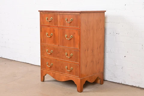 Baker Furniture Georgian Yew Wood Commode or Bachelor Chest Cover
