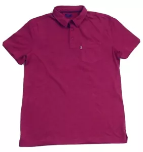 Levi's Medium Men's Polo Shirt Red Logo Short Sleeve Button Knit Collar Classic - Picture 1 of 9