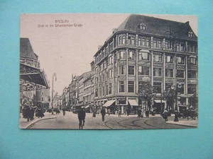POLONIA 1910 Wrocław, Wroclaw. Calle comercial. Postal antigua. - Imagen 1 de 2