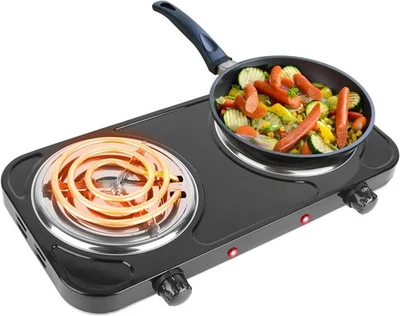 2000W Portable Kitchen Electric Double Burner Hot Plate Cooktop Cooking Stove - Image 1 of 4