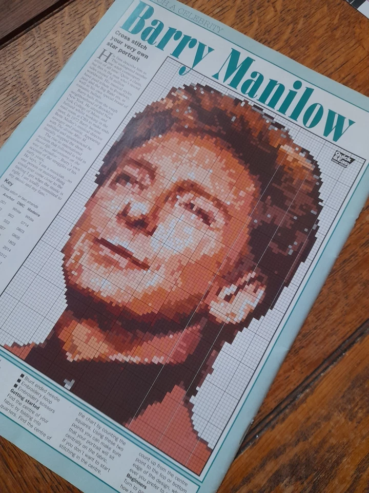 Cross stitch chart: Stitch a Celebrity - BARRY MANILOW --- [H18] - Image 1 of 1