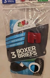 NIP Fruit of the Loom 3 Boxer Briefs Boy S 6-8 Regular Leg Multi Color .    C7 - Bild 1 von 5