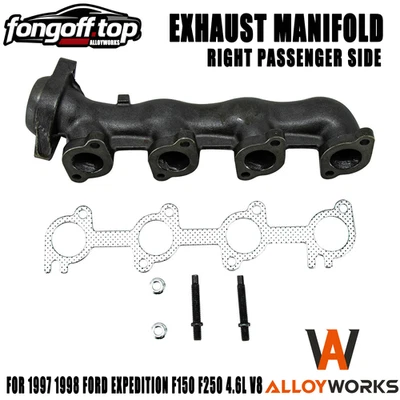 Exhaust Manifold w/Gasket For 1997 1998 Ford Expedition F150 F250 4.6L V8 Right Foto 1 de 4
