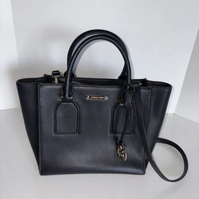 Michael Kors Selby Black Saffiano Crossbody Hand Bag Shoulder Bag Logo - Image 1 of 4