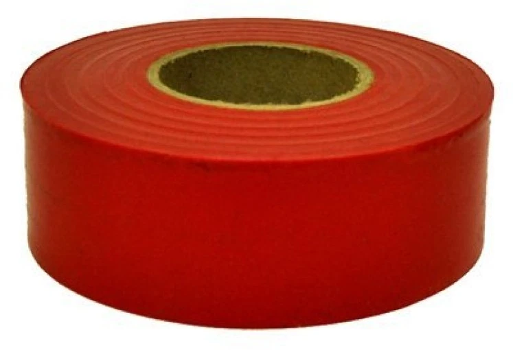 (24) Rolls Hanson 17021 300 ft RED Vinyl Flagging Tape / Marking Ribbon - Image 1 of 1