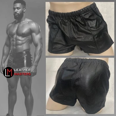 Leathermasters Custom Perforated Leather Shorts 32-40" waist 2.5" inseam - Image 1 of 4