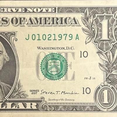 January 2 / February 1, 1979 (J 01021979 A) Birthday Note $1 One Dollar Bill  - Image 1 of 3