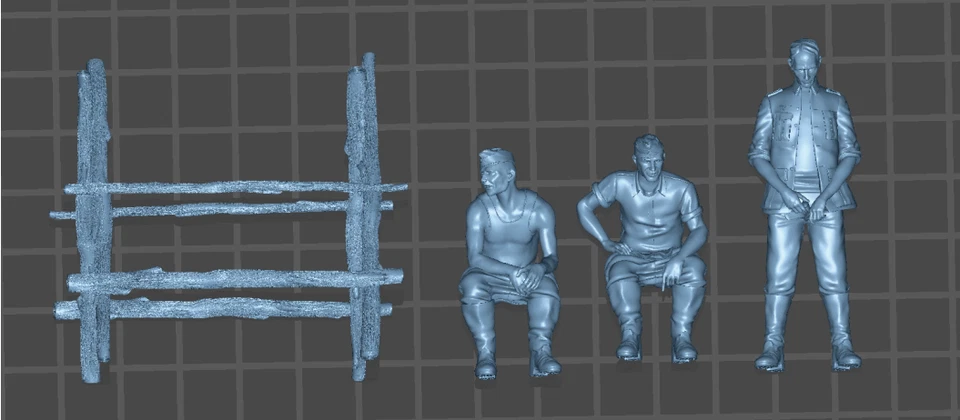 Peddinghaus 3D Druck 1/72 Donnerbalken und 3 Soldaten